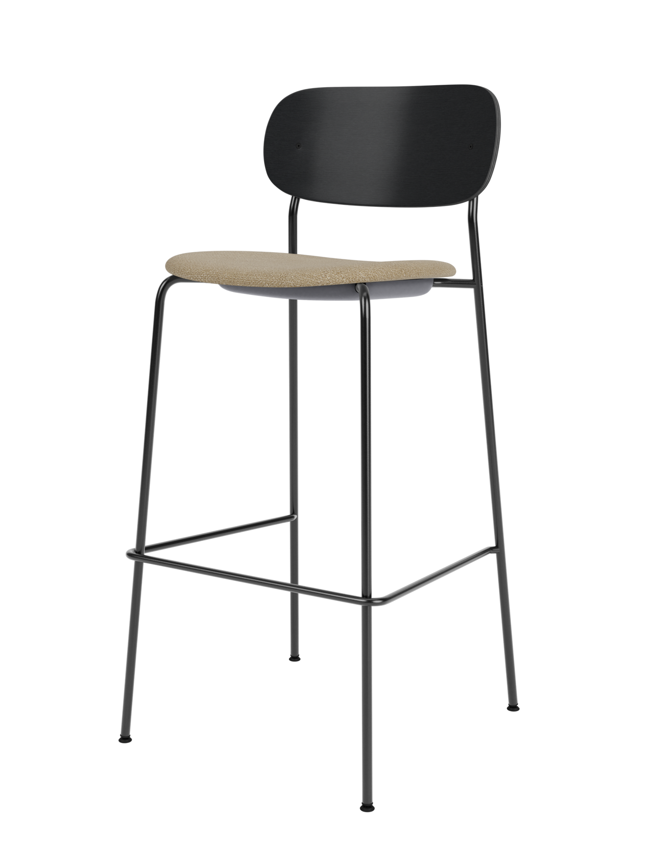 Contoured Bar Chair, Upholstered Seat ¨C Stackable Steel Frame