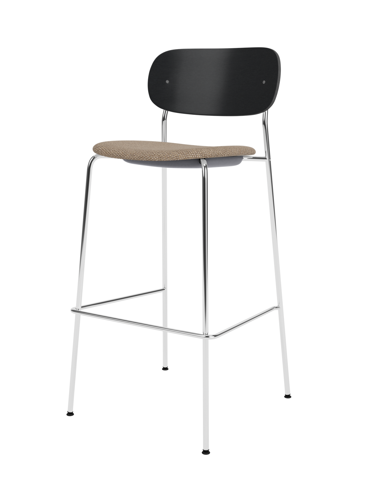 Contoured Bar Chair, Upholstered Seat ¨C Stackable Steel Frame