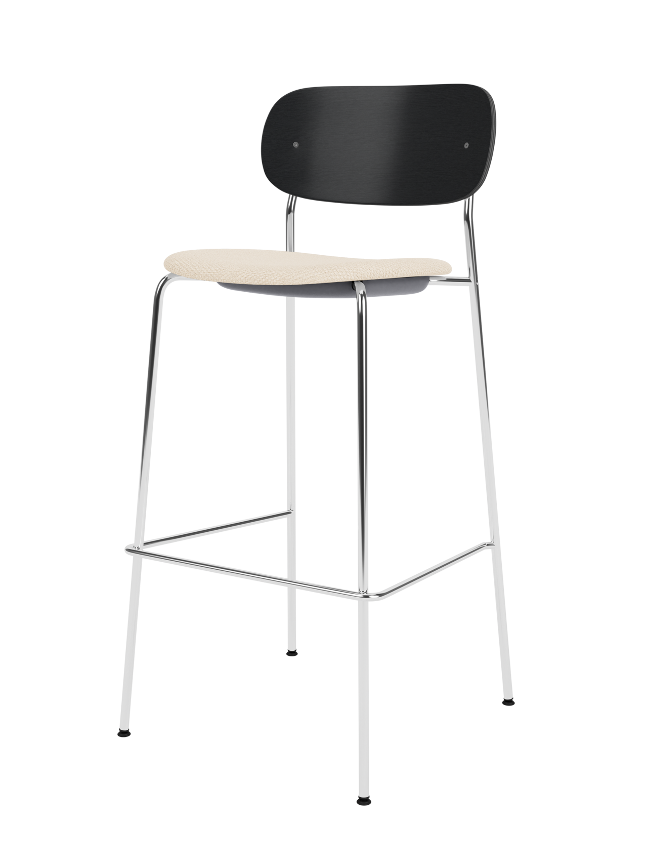 Contoured Bar Chair, Upholstered Seat ¨C Stackable Steel Frame