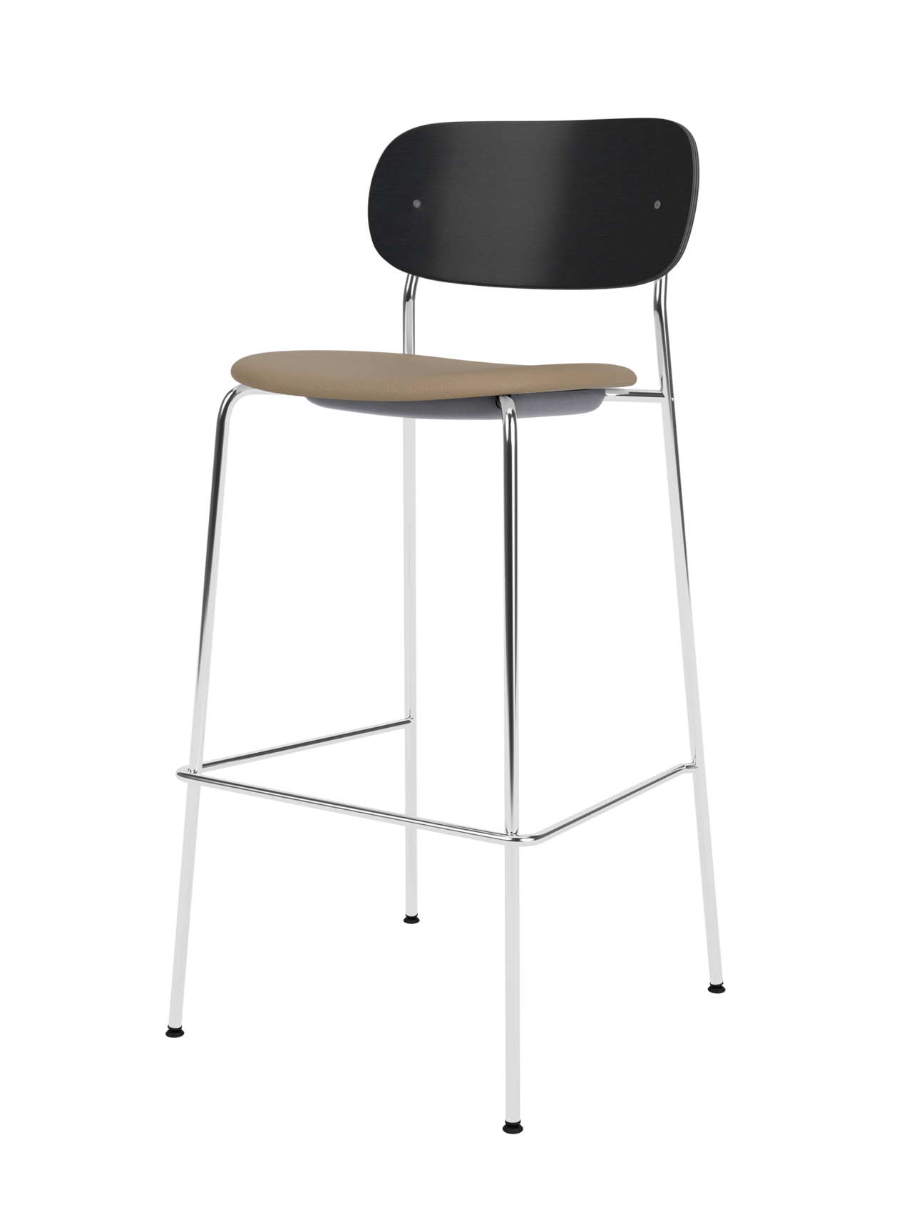 Contoured Bar Chair, Upholstered Seat ¨C Stackable Steel Frame