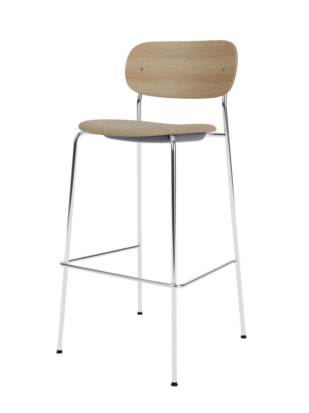 Contoured Bar Chair, Upholstered Seat ¨C Stackable Steel Frame