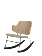 Rocking Chair in Oak or Walnut Veneer Steel Frame