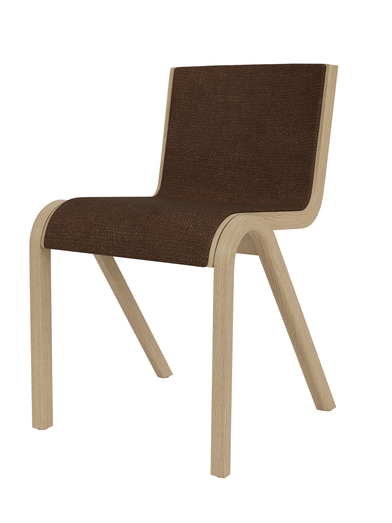 Cantilevered Dining Chair, Front Upholstered ¨C Oak Veneer, Stackable