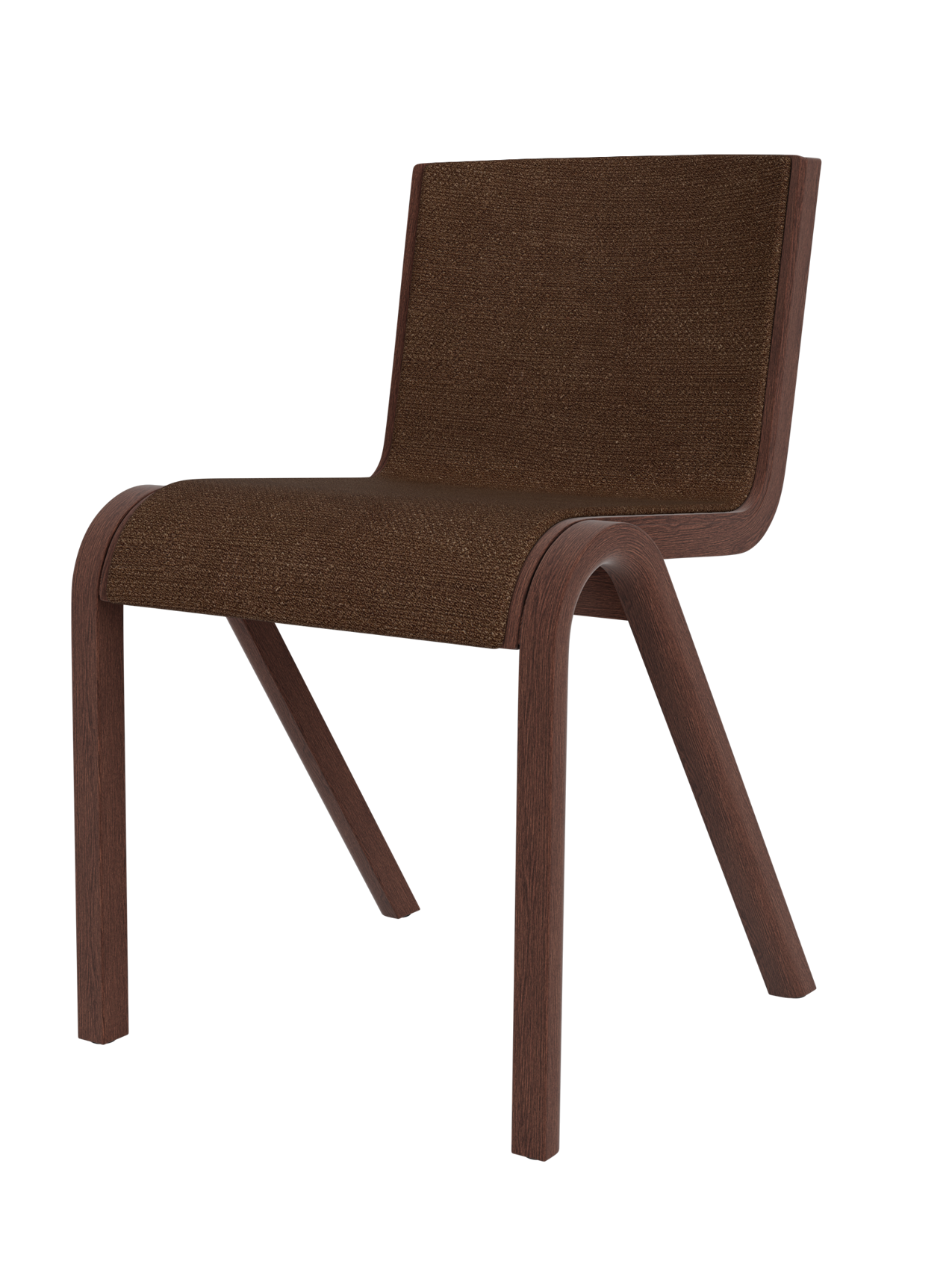 Cantilevered Dining Chair, Front Upholstered ¨C Oak Veneer, Stackable