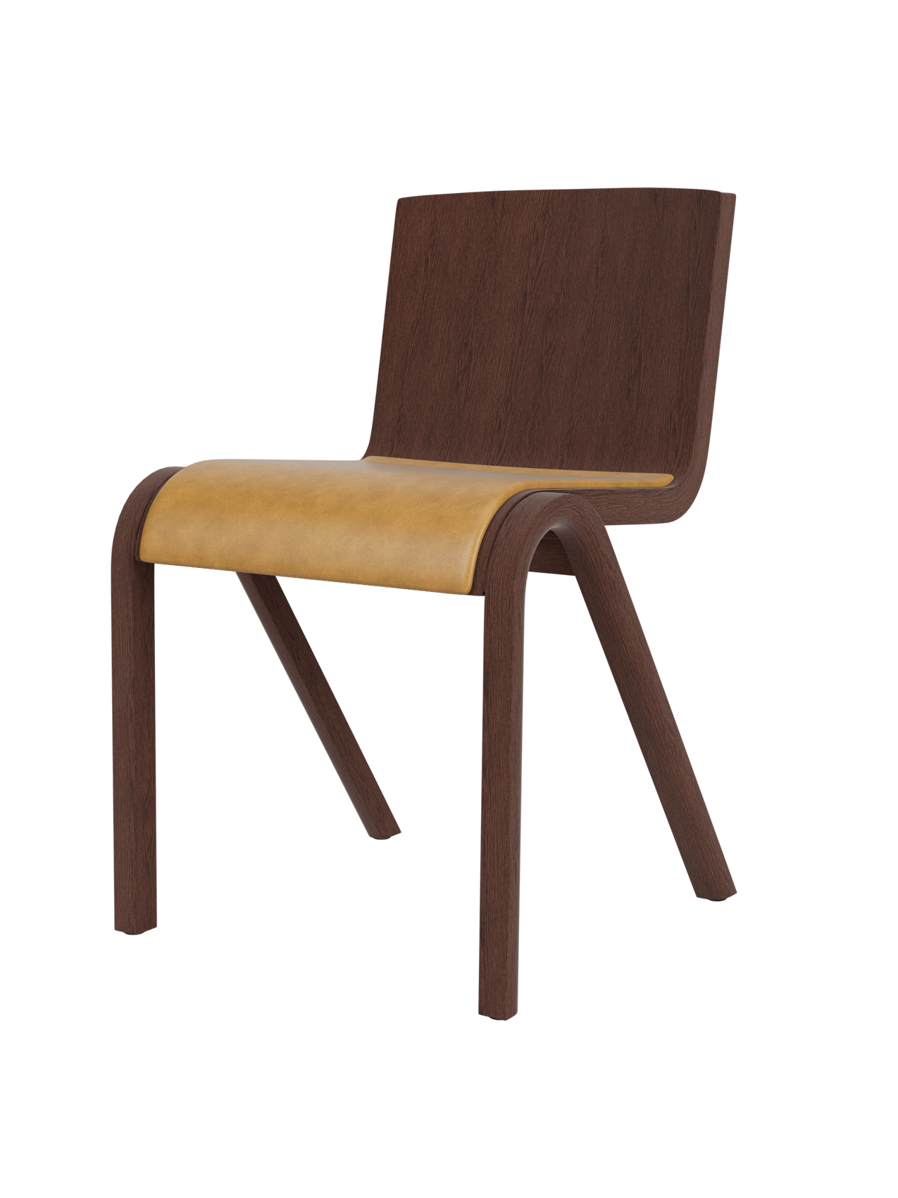 Cantilevered Dining Chair, Upholstered Seat ¨C Oak Veneer, Stackable