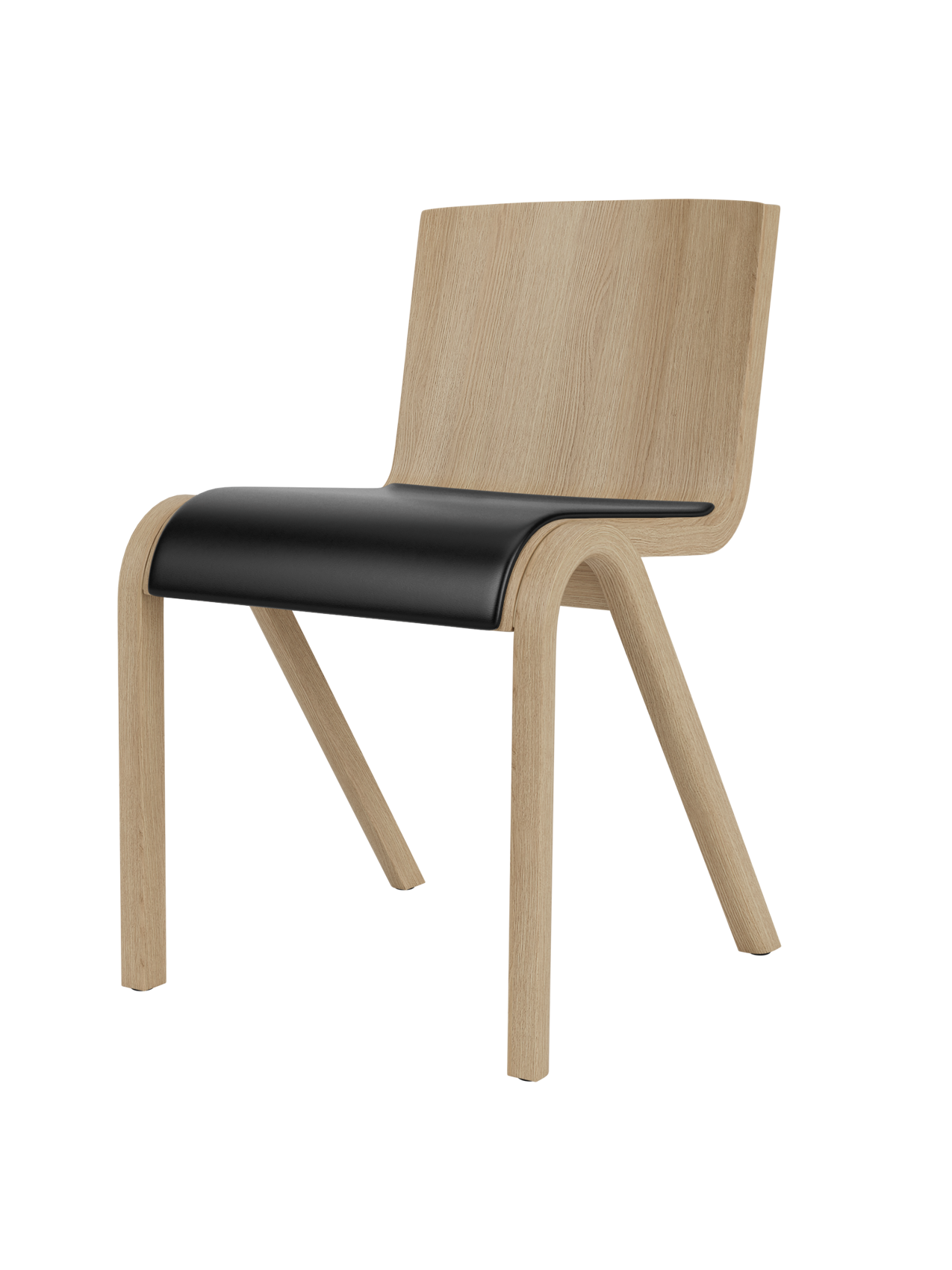 Cantilevered Dining Chair, Upholstered Seat ¨C Oak Veneer, Stackable