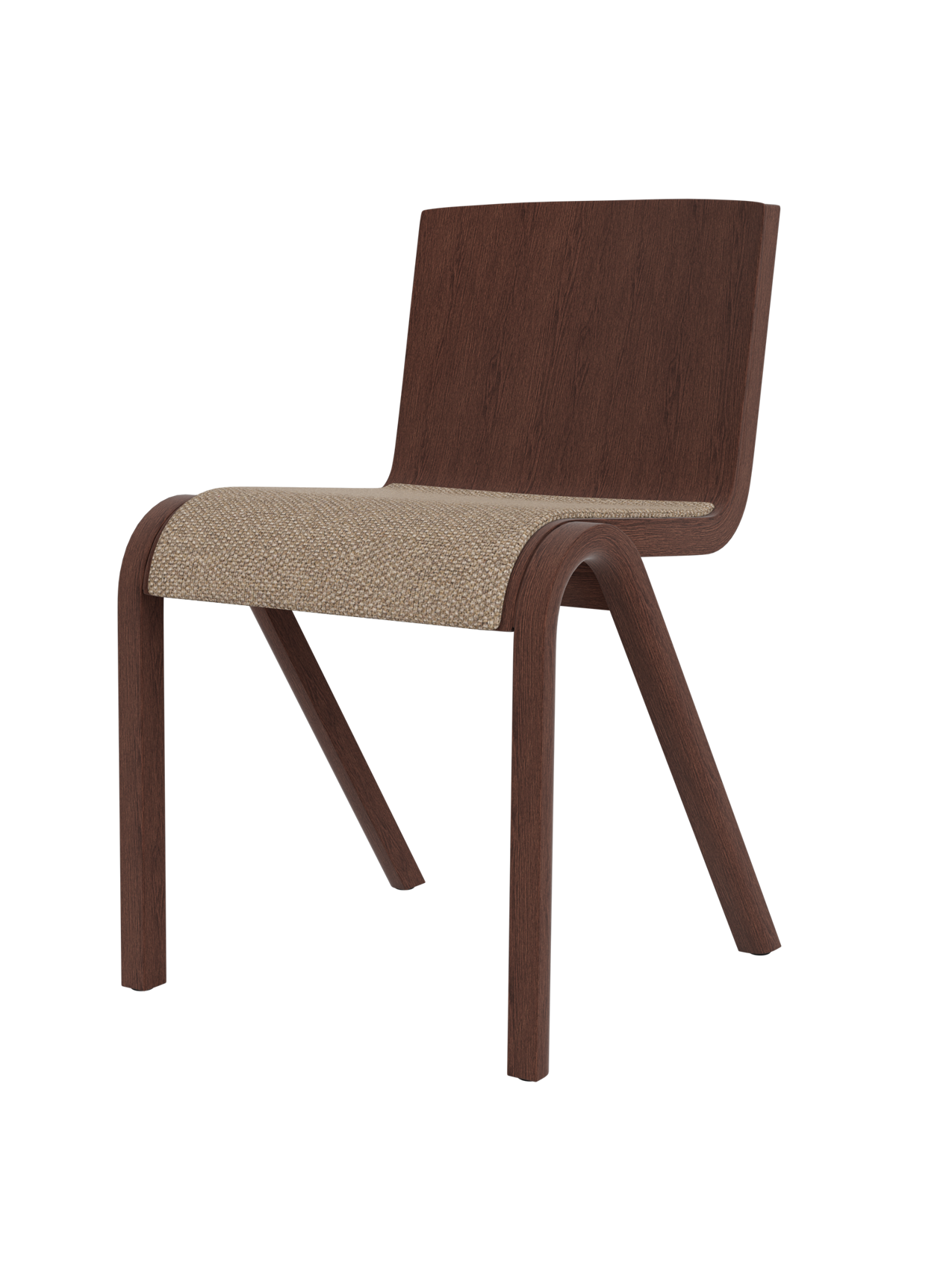 Cantilevered Dining Chair, Upholstered Seat ¨C Oak Veneer, Stackable