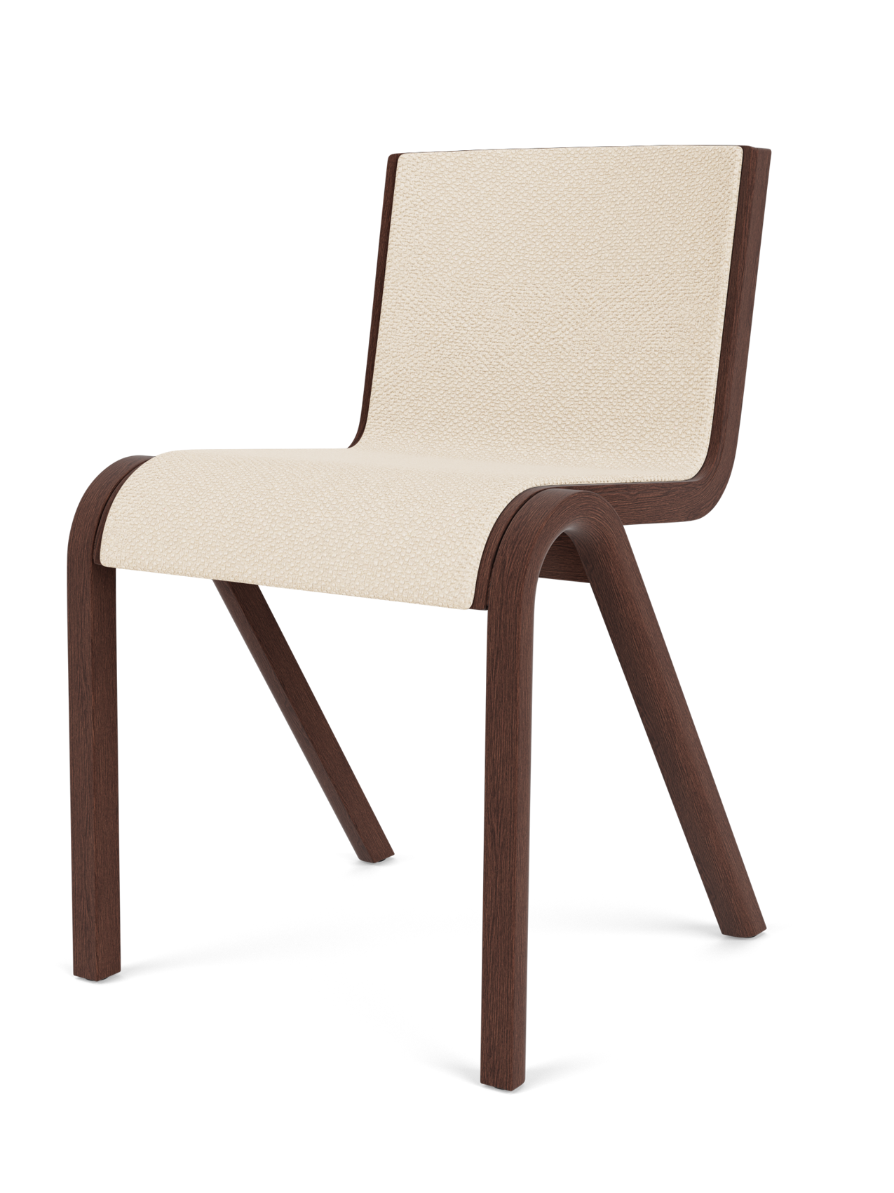 Cantilevered Dining Chair, Front Upholstered ¨C Oak Veneer, Stackable