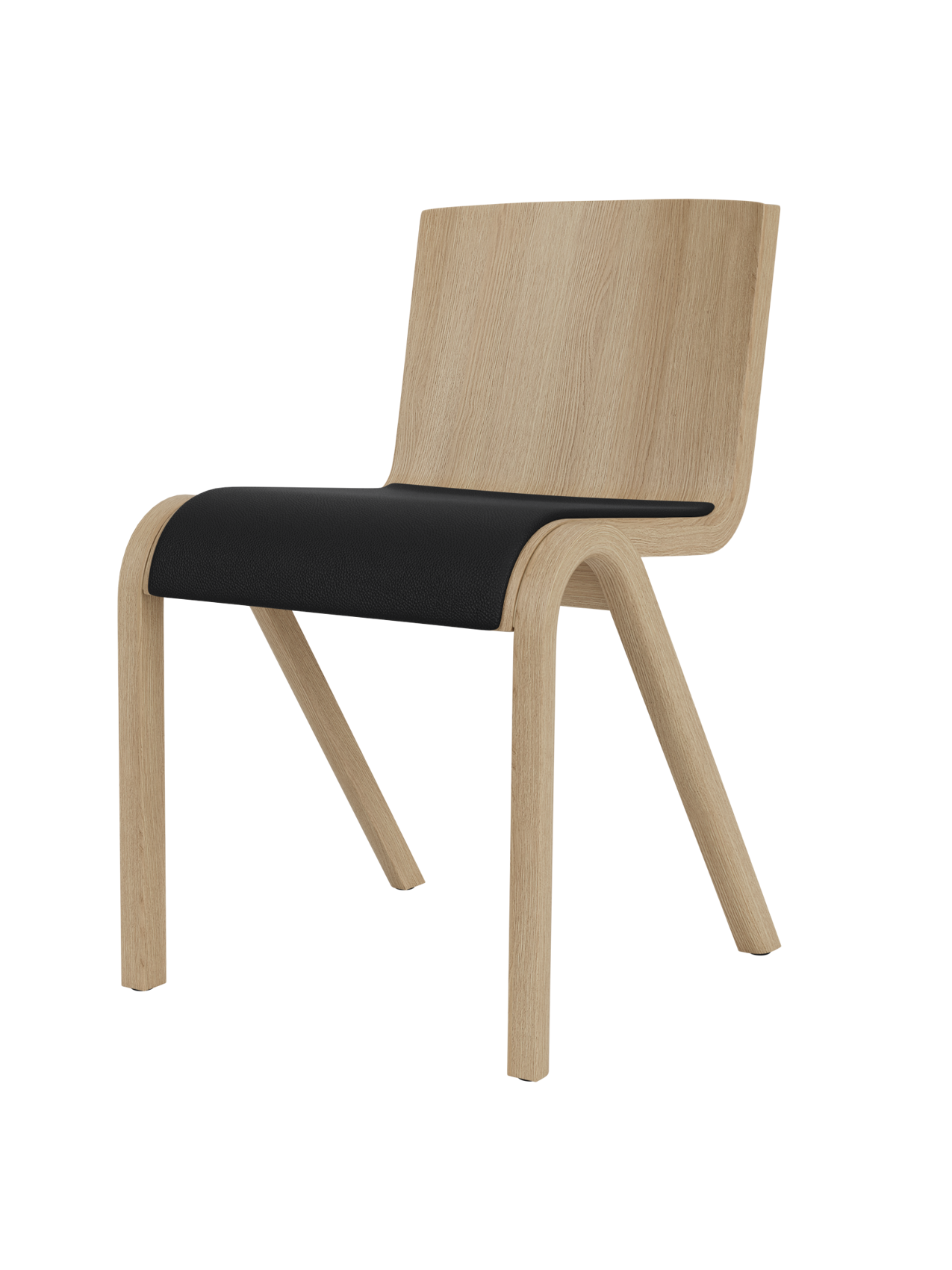 Cantilevered Dining Chair, Upholstered Seat ¨C Oak Veneer, Stackable
