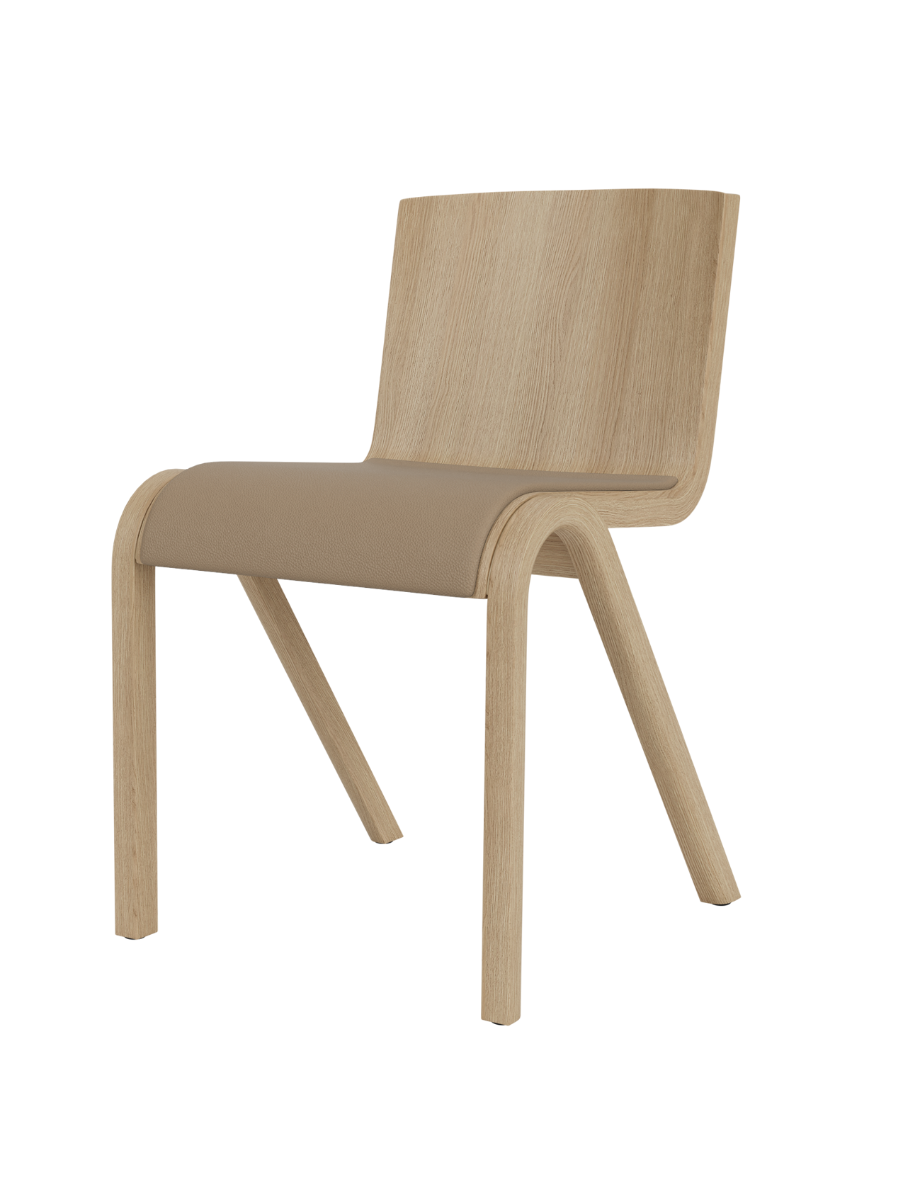 Cantilevered Dining Chair, Upholstered Seat ¨C Oak Veneer, Stackable