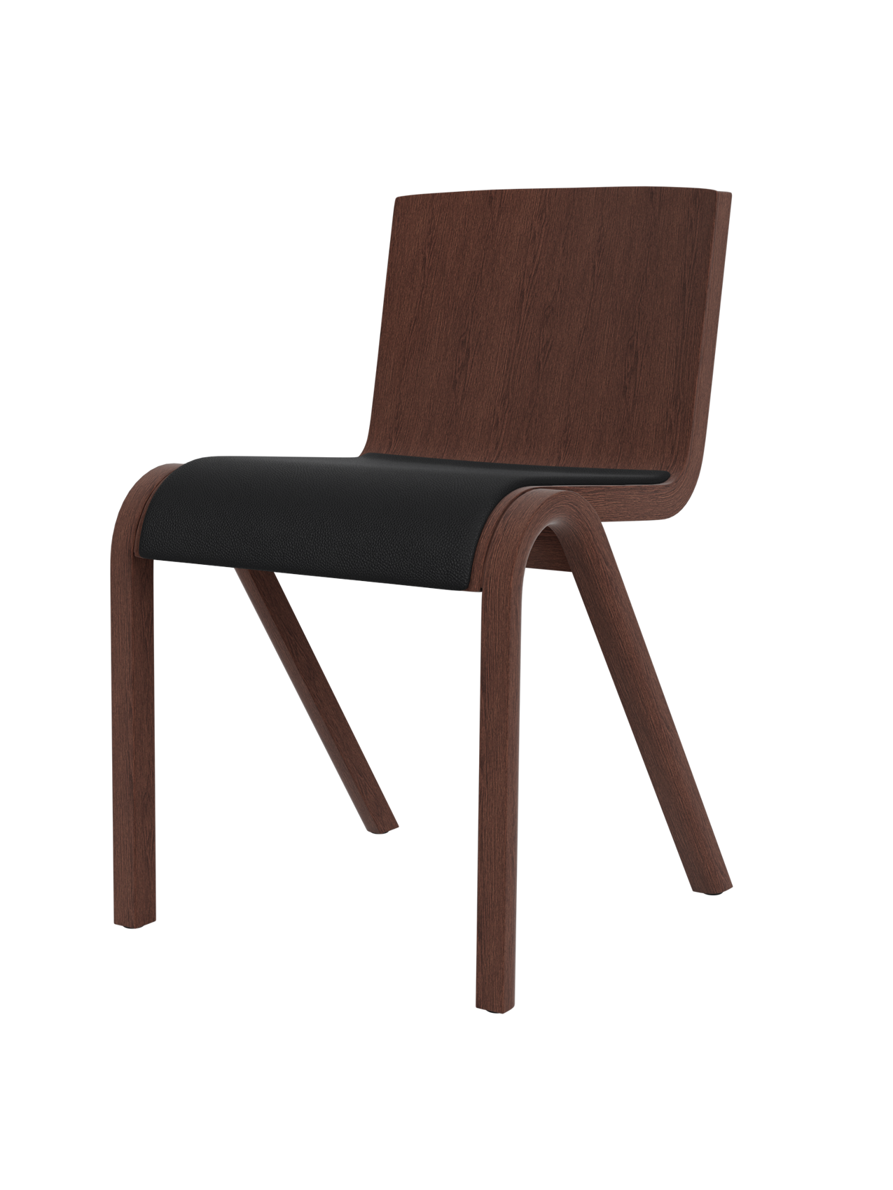 Cantilevered Dining Chair, Upholstered Seat ¨C Oak Veneer, Stackable