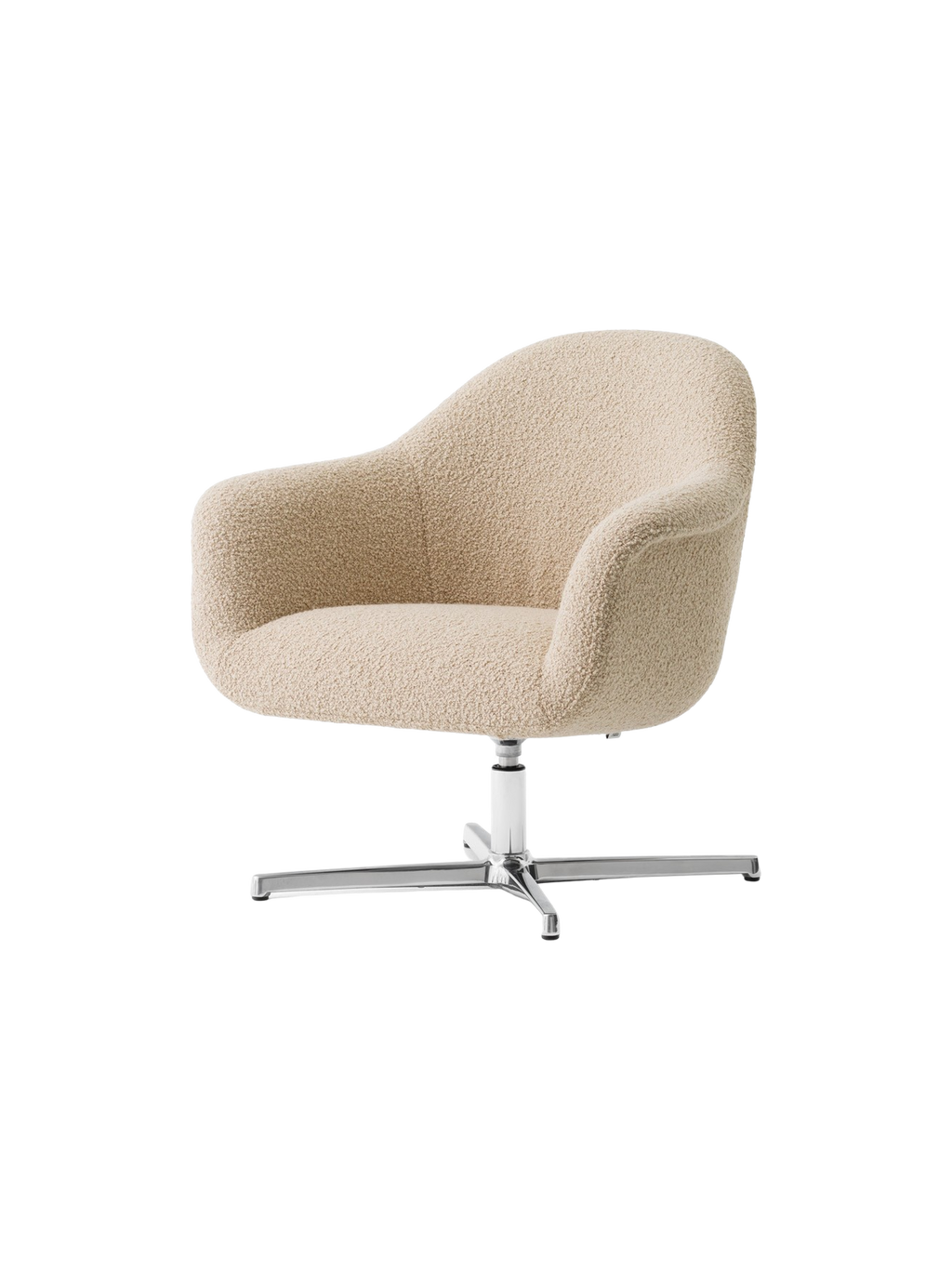 Lounge Chair with Aluminium Star Base Swivel, Upholstered Shell