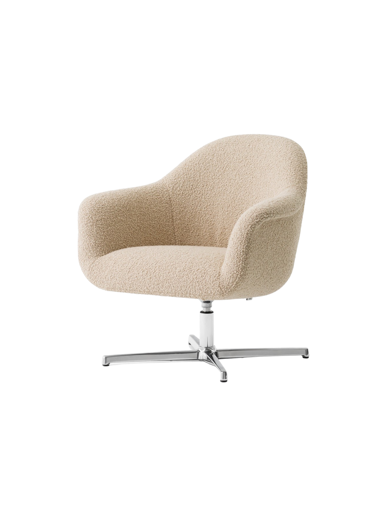 Lounge Chair with Aluminium Star Base Swivel, Upholstered Shell