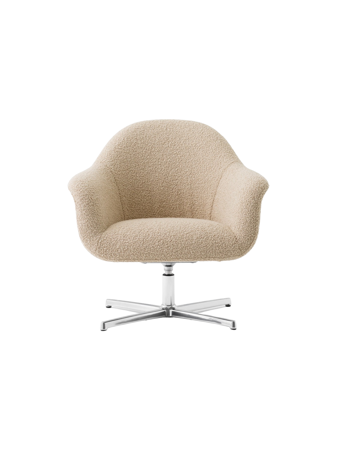 Lounge Chair with Aluminium Star Base Swivel, Upholstered Shell