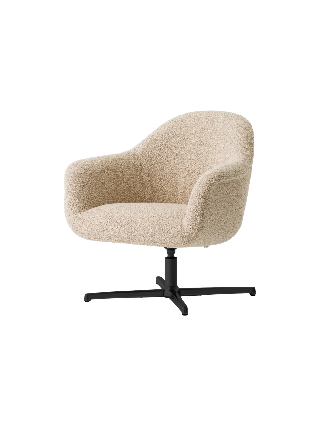 Lounge Chair with Aluminium Star Base Swivel, Upholstered Shell
