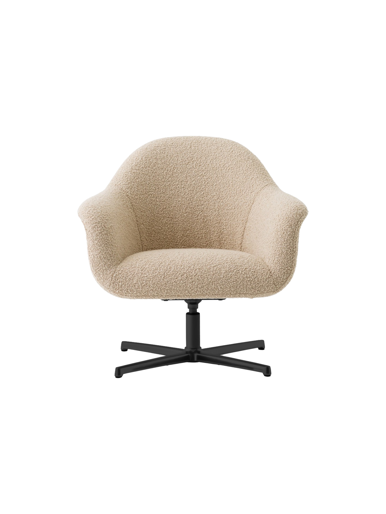 Lounge Chair with Aluminium Star Base Swivel, Upholstered Shell