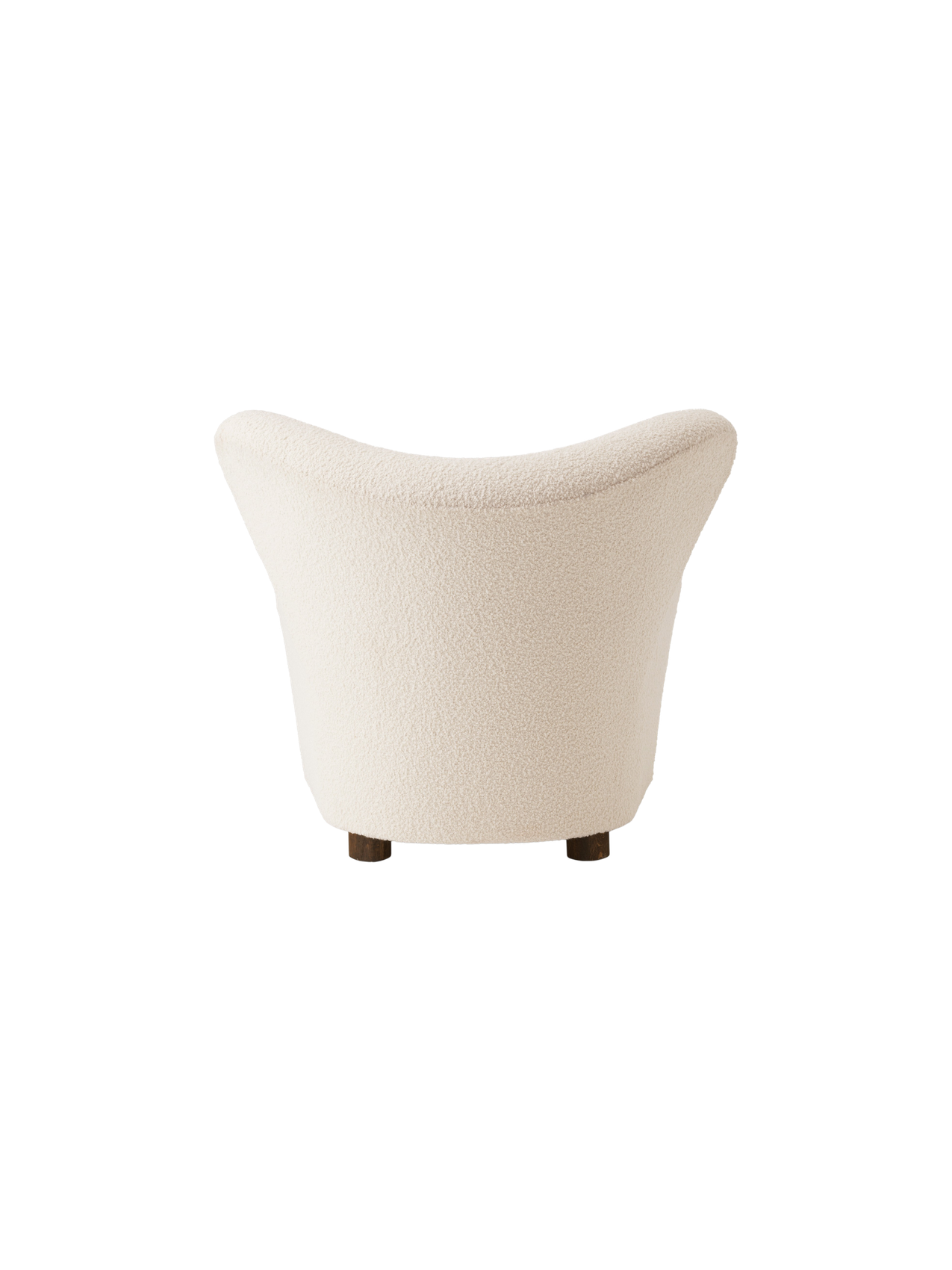 Lounge Chair in Textile Curved Armchair, Oak Legs, Brass Casters