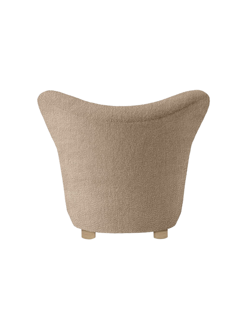 Lounge Chair in Textile Curved Armchair, Oak Legs, Brass Casters
