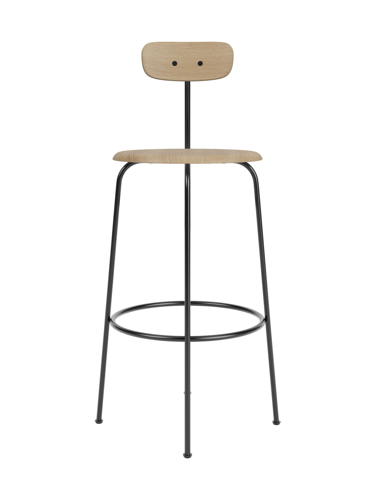 Bar Chair with Wood Veneer ¨C Minimalist 4-Leg Design for Kitchen Bars