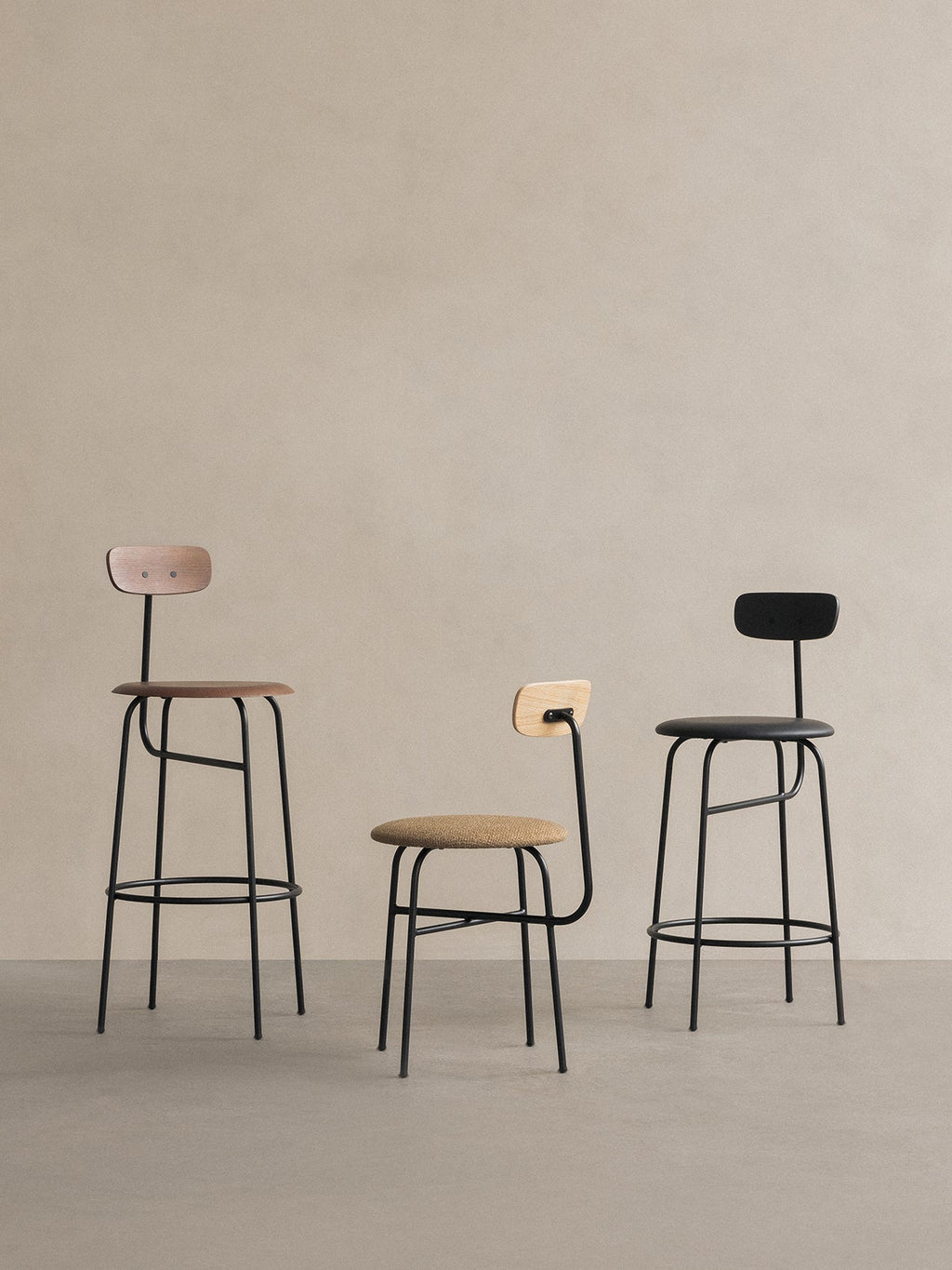 Bar Chair with Wood Veneer ¨C Minimalist 4-Leg Design for Kitchen Bars