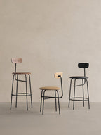 Bar Chair with Wood Veneer ¨C Minimalist 4-Leg Design for Kitchen Bars