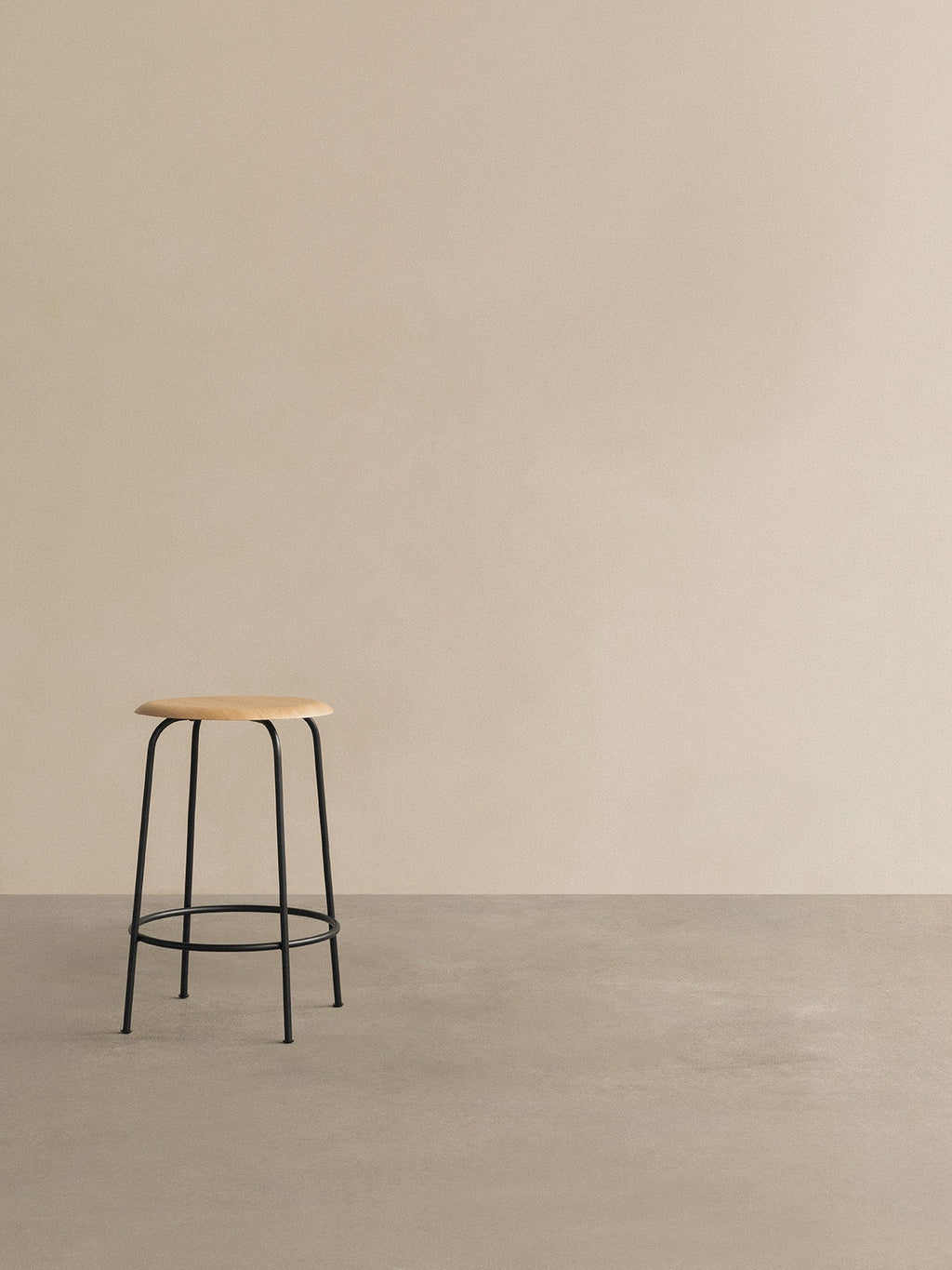 Counter Stool with Wood Veneer ¨C 3 Heights, Black Steel Frame