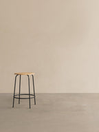 Counter Stool with Wood Veneer ¨C 3 Heights, Black Steel Frame