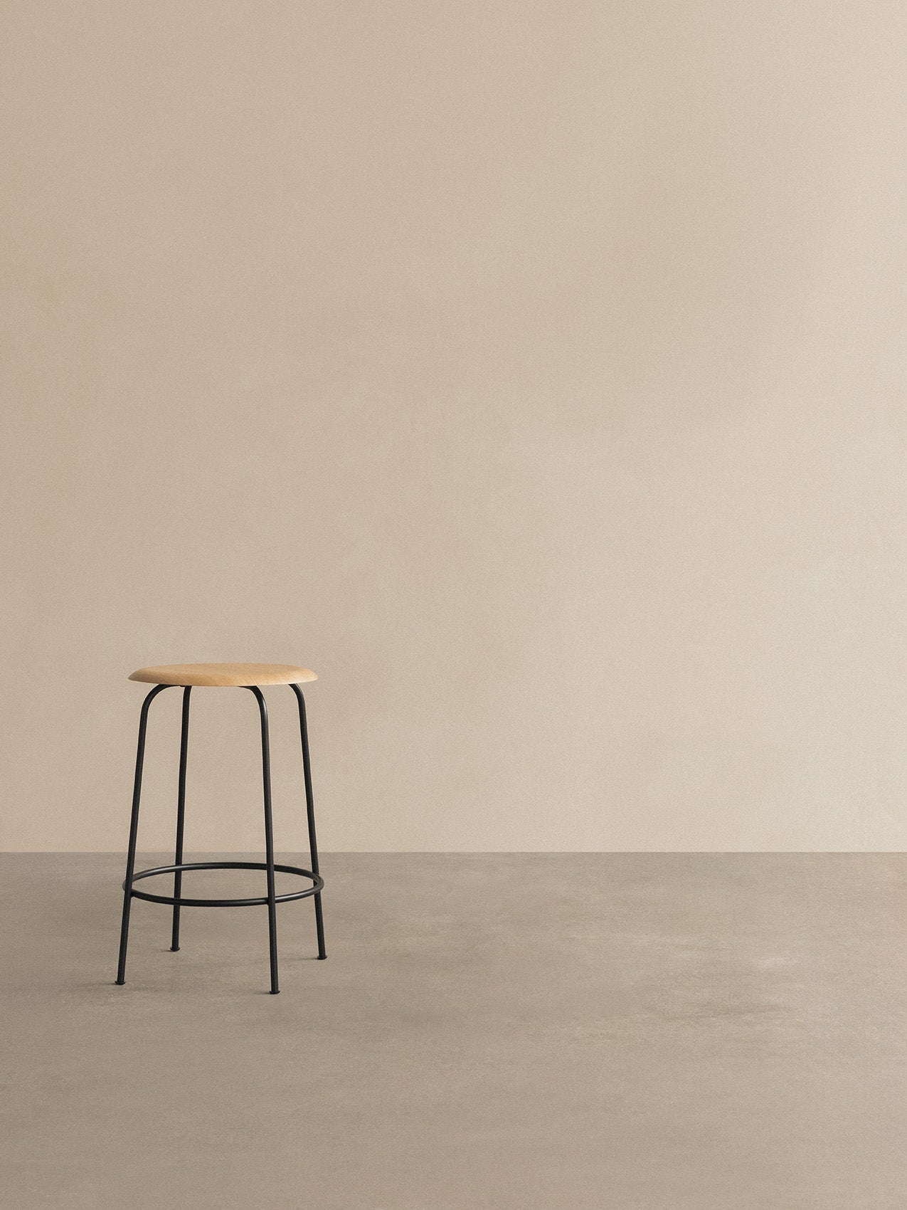 Counter Stool with Wood Veneer ¨C 3 Heights, Black Steel Frame