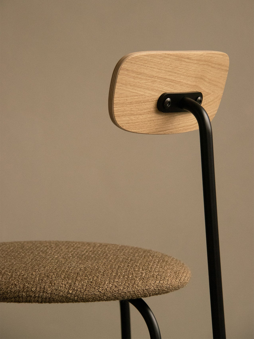 Dining Chair, Upholstered Seat ¨C Wood Veneer Back, Sleek Profile