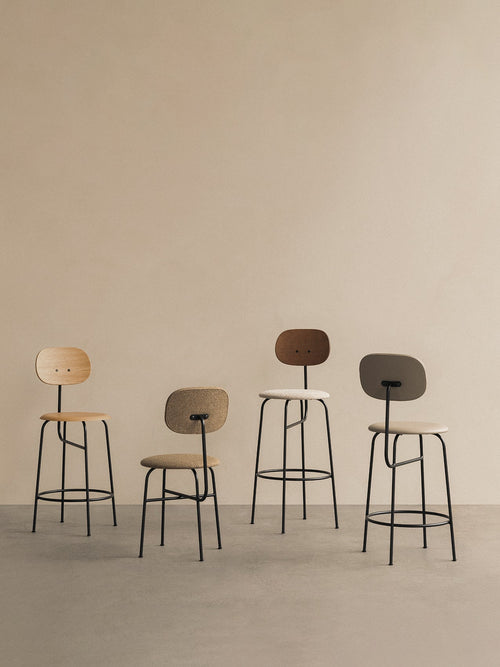 Bar Chair Plus, Upholstered Seat ¨C Veneer Back, Powder-Coated Frame