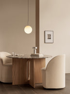 Club Chair with Swivel and Loose Cover Cotton-Wool Boucl