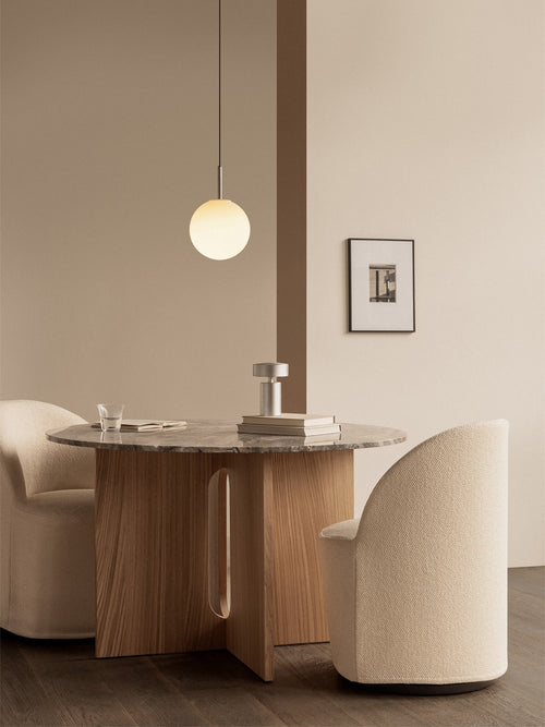 Club Chair with Swivel and Loose Cover Cotton-Wool Boucl