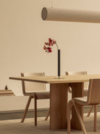 Cantilevered Dining Chair, Front Upholstered ¨C Oak Veneer, Stackable
