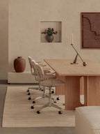 Fully Upholstered Task Chair with Armrests Polished Aluminium Base