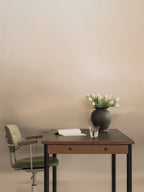 Fully Upholstered Task Chair with Armrests Polished Aluminium Base