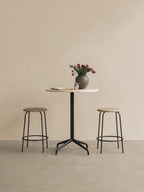 Counter Stool with Upholstered Seat ¨C 3 Heights, Black Steel Frame