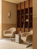Lounge Chair with Aluminium Star Base Swivel, Upholstered Shell