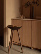 Sculptural 3-Leg Counter Stool ¨C Moulded Wood Seat, Collector¡¯s Design