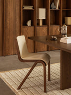 Cantilevered Dining Chair, Front Upholstered ¨C Oak Veneer, Stackable