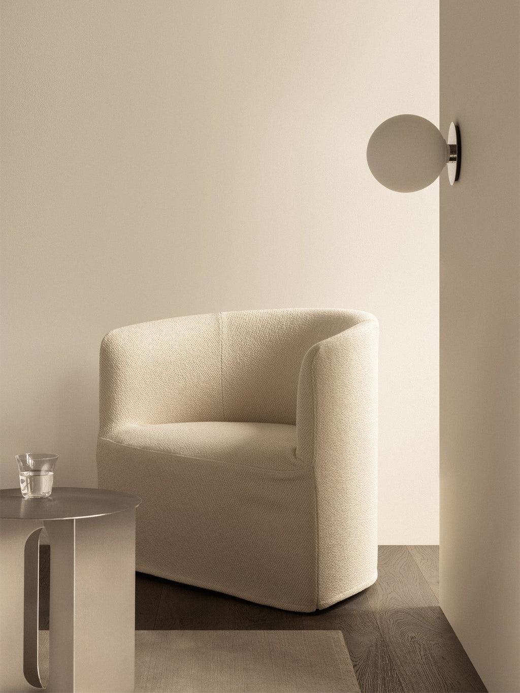 Lounge Chair with Washable Loose Cover Cotton-Wool Boucl, 3 Shades