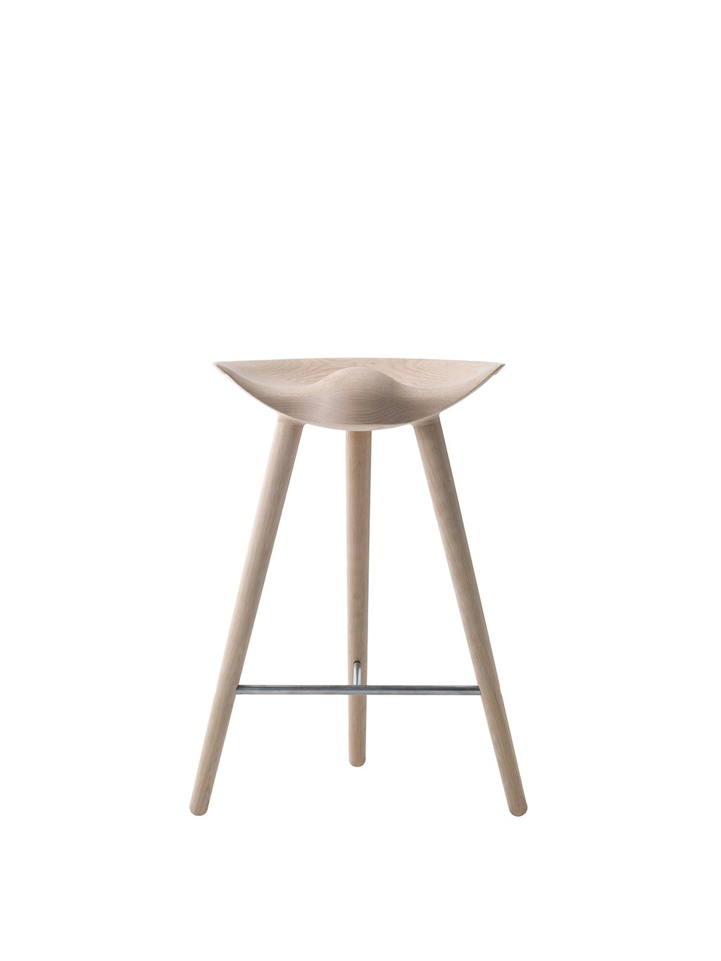 Sculptural 3-Leg Counter Stool ¨C Moulded Wood Seat, Collector¡¯s Design