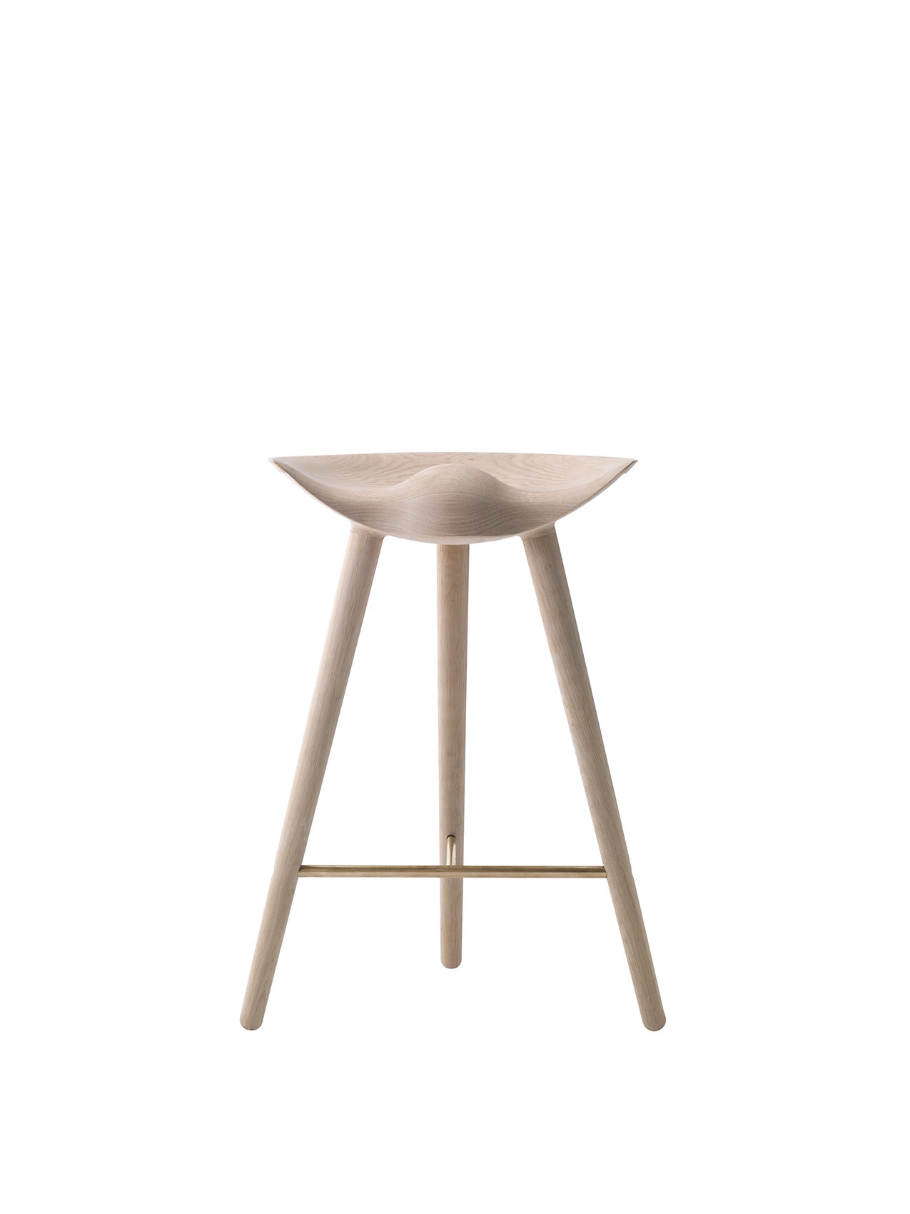 Sculptural 3-Leg Counter Stool ¨C Moulded Wood Seat, Collector¡¯s Design