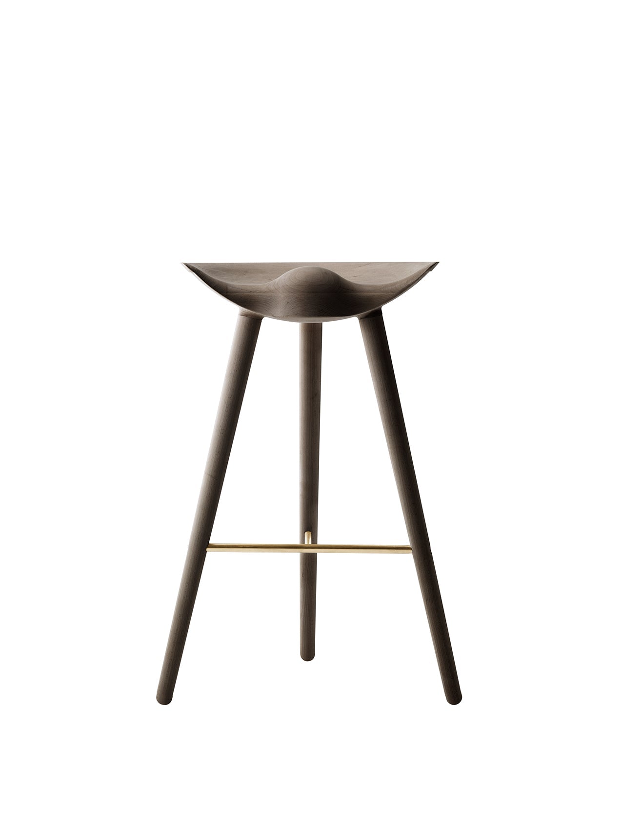 Sculptural 3-Leg Counter Stool ¨C Moulded Wood Seat, Collector¡¯s Design