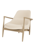 Lounge Chair Sculpted Armrests, Leather Seat, Danish Modern Icon