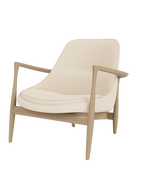 Lounge Chair Sculpted Armrests, Leather Seat, Danish Modern Icon