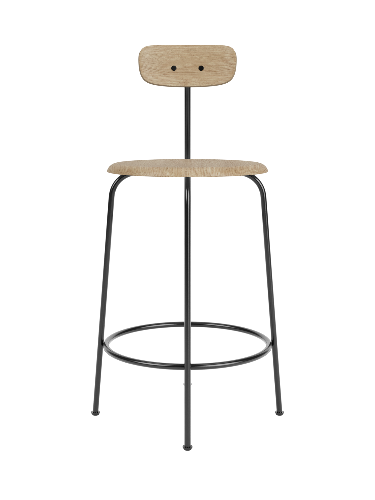 Counter Chair with Wood Veneer ¨C Minimalist 4-Leg Design