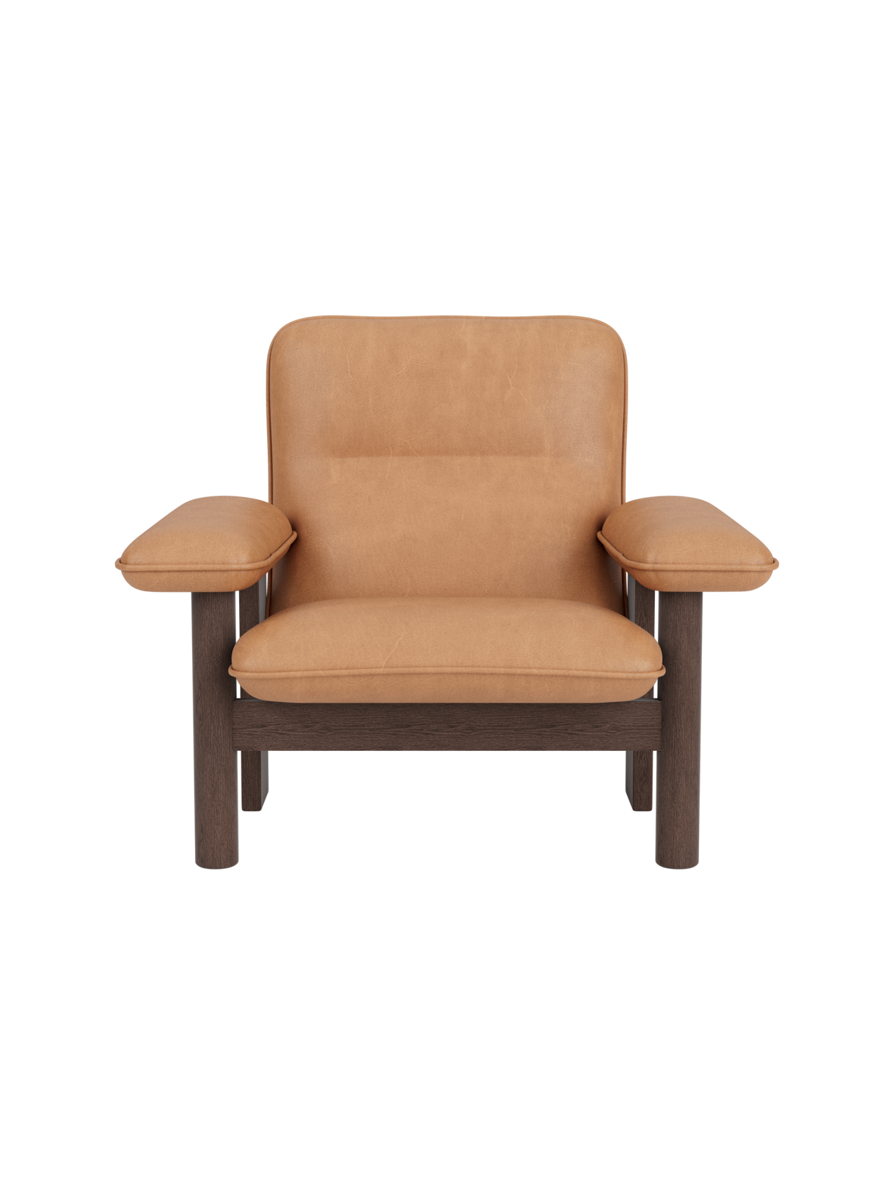 High Back Lounge Chair in Textile Solid Wood Frame, Exaggerated Armrests
