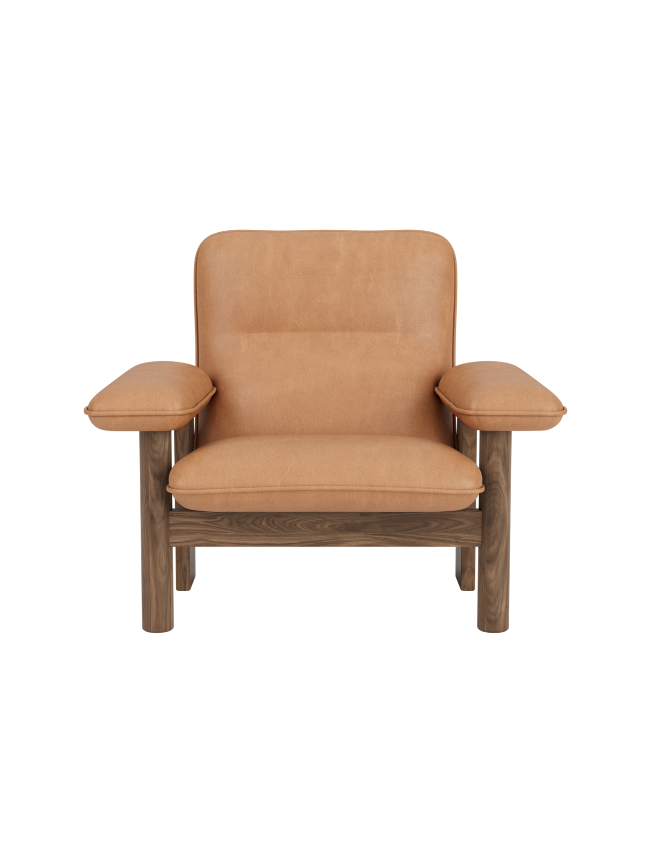 High Back Lounge Chair in Textile Solid Wood Frame, Exaggerated Armrests