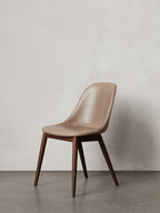 Side Dining Chair, Wooden Base ¨C Compact Shell, Textile or Leather