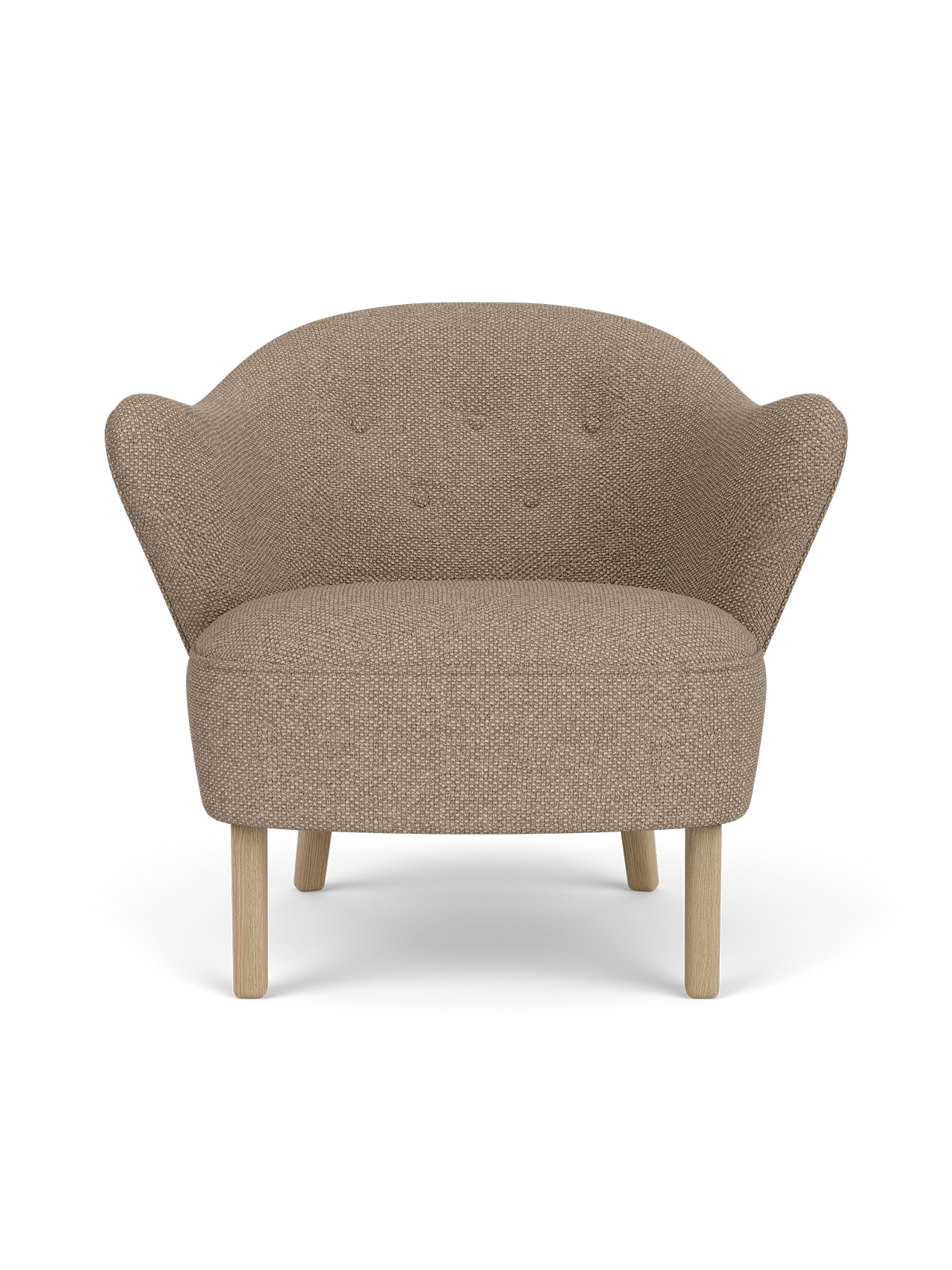 Compact Lounge Chair in Textile Sculptural Armrests